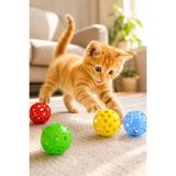 PHENORA Kedi Oyun Seti 4 Adet Çıngıraklı Kedi Oyuncağı + Kedi Nanesi Hediyeli