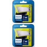 Philip B. Philips Oneblade QP220/50 Yedek Bıçak 2’li Paket 2 Adet Hassas Cilt Dostu Sistem ile Ergonomik Tasarım