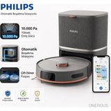 Philips 10.000PA Yüksek Emiş Güçlü Istasyonlu Robot Süpürge Otomatik Toz Boşaltan Lazer Navigasyonlu Çift Döner Paspaslı - 61 - Siyah