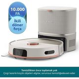 Philips 10000PA Islak Kuru Robot Süpürge Çift Döner Paspas Çizgi Lazer Navigasyon Otomatik Boşaltma, Saç Dolaşma Önleyicili - 61 - Beyaz