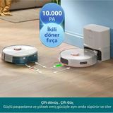 Philips 10000PA Robot Vacuum Homerun 5000 Çift Döner Mop Otomatik Toz Boşaltma 4800MAH 200DK Çalışma Süresi Akıllı Süpürge Beyaz
