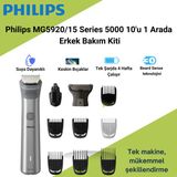 Philips 10'U 1 Arada Erkek Bakım Seti Mg5920/15-Yüz/Saç/Vücut (Islak/Kuru Kullanım) 882Jserı
