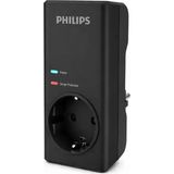 Philips 1140 Joule Tekli Akım Korumalı Priz - Siyah - Çok Renkli - 50