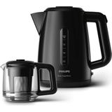 Philips 1700W, 1900ML, Cam Demlik, Siyah Çay Makinesi - 1650 W