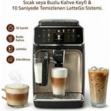 Philips 20 Çeşit Sıcak ve Soğuk Kahve Hazırlayan Tam Otomatik Espresso Makinesi Lattego Süt Köpürtücü Sistemi Sessiz Çalışan Seramik Öğütücü ve Dokunmatik - Siyah
