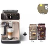 Philips 20 Farklı Kahve Çeşidi Renkli Dokunmatik Ekran Silentbrew Teknolojisi ile %40 Daha Sessiz Tam Otomatik Kahve Makinesi+Kahve ve Lambader Hediye - Krem
