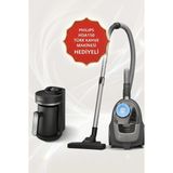 Philips 2000 Serisi 750 W Turbo Başlıklı Toz Torbasız Süpürge ve Türk Kahvesi Makinesi Avantaj Paketi - 1,3 L Hazne, Kompakt Gövde, Çeyiz Seti - Siyah - 2000 Serisi Paket