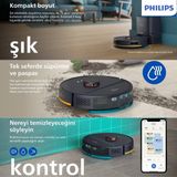 Philips 2000 Serisi Robot Süpürge - Tek Seferde Süpürür ve Siler, 6000 Pa Emiş Gücü, Lds Navigasyon, Kompakt Otomatik Boşaltma, - 01-Siyah