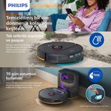 Philips 2000 Serisi Robot Süpürge - Tek Seferde Süpürür ve Siler, 6000 Pa Emiş Gücü, Lds Navigasyon, Kompakt Otomatik Boşaltma,