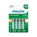 Philips 2100 Mah Şarjlı Aa Kalem Pil - R6B4A210/10 - 4'lü Paket - Ready To Use