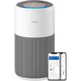 Philips 2200 Serisi Hava Temizleme Cihazı, Hepa Nanoprotect + Aktif Karbon Filtre, 104 M² Için Cadr 400 M³/h, Alerjisi Olanlar, Ultra Sessiz, Akıllı ve Dayanıklı Filtre (AC2210/10) - Beyaz