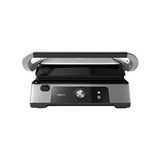 Philips 2200W 5000 Serisi Analog Tost Makinesi Döküm Plaka ile Gümüş Renkli Izgara Özelliği-HD6301/90 - Gümüş - Siyah