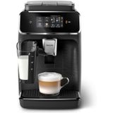 Philips 2300 Serisi tam otomatik kahve makinesi - 4 içecek, modern renkli dokunmatik ekran, LatteGo süt sistemi, SilentBrew, %100 seramik öğütücü, AquaClean filtre, mat siyah (EP2330/10)