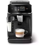 Philips 2300 Serisi tam otomatik kahve makinesi - 4 içecek, modern renkli dokunmatik ekran, LatteGo süt sistemi, SilentBrew, %100 seramik öğütücü, AquaClean filtre, mat siyah (EP2330/10)