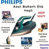 Philips 240G/DK'YA Kadar Güçlü Buharı Ile, Otomatik Kapanan Azur 8000 Serisi 3000 W Buharlı Ütü+ Mutfakterazisi Hediye - Yeşil