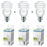 Philips 2700K Enerji Tasarruflu Spiral Ampul - 1883 Sarı Işık 3 Adet