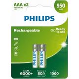 Philips 2li Şarj Edilebilir AAA İnce Pil 950mah - 2'li