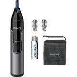 Philips 3000 Serisi Burun, Kulak ve Kaş Tüyü Düzeltici, Precisiontrim Teknolojisi, Koruyucu Sistem, 3 mm ve 5 mm Kaş Tarakları, Tamamen Yıkanabilir Tasarım - Siyah