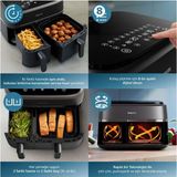 Philips 3000 Serisi Çift Hazneli Airfryer 9l Geniş Kapasite ile 24 Ay Resmi Distribütör Garantili - Siyah