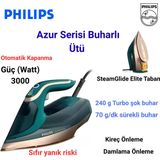 Philips 3000 W Gücü Ve Kireç Önleme Sistemi İle Dst8030/70 Azur Serisi Buharlı Ütü