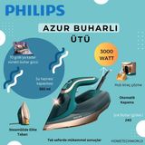Phılıps 3000watt Güçlü Buhar teknolojisi Azur Ütü - Yeşil