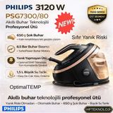 Philips 3120 Watt ile Yeni 7000 Serisi 7300/80 Buhar Kazanlı Ütü- Kahverengi