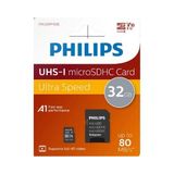 Philips 32GB Micro SDHC Hafıza Kartı UHS-I U1 Class 10 Adaptörlü Yüksek Hızlı Veri Transferi