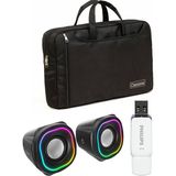 Phılıps 32GB USB 2.0 Flash Bellek - Mikado MD-180 Speaker Hoparlör - Classone NB156R-1 Notebook Çanta (3lü Set) - Siyah