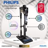 Philips 3'ü 1 Arada (Islak, Kuru ve Moplu) Sarjlı ve Kablosuz Dik Süpürge - Siyah - Gri