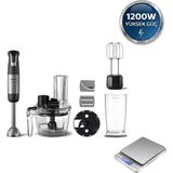 Philips 5000 Serisi 1200 W 1.7 L Mutfak Robotlu El Blender Seti + Mutfak Tartısı - Siyah - Inox