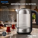 Philips 5000 Serisi, 2200W, Cam Su Isıtıcı, Otomatik Kapanma Özelliği, HD9339/80 - Siyah