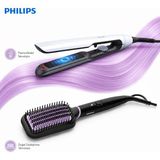 Philips 5000 Serisi Argan Yağı Katkılı Thermoprotect Saç Düzleştirici ve Turmalin Seramik Kaplamalı Geniş Fırçalı 2 Isı Ayarlı Düzleştirici Tarak Set