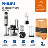 Philips 5000 Serisi Blender Seti 1200 W, Speedtrigger Teknolojisi, 1,7 L Mutfak Robotu Aksesuarı, 0,5l Kapasiteli Bpa Içermeyen Hazne - Siyah