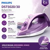 Philips 5000 Serisi Buharlı Ütü 2400W, 180G Şok Buhar, Steamglide, 40G/DK Sürekli Buhar,