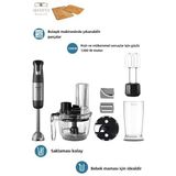 Philips 5000 Serisi El Blender Seti 1200W Promix Teknolojisi Speedtouch Hız Kontrolü Paslanmaz Çelik Blender + Hediye Ahşap Kesme Tahtası Hediyeli - Siyah