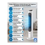 Philips 5000 Serisi Kule Fan - 28 Db Sessiz Soğutma, Aroma Difüzörlü, 60 Derece Salınımlı, Dokunmatik Ekran, Çocuk Kilitli, Doğal Rüzgar Etkili, Kumandalı 40W Soğutucu Serinletici Vantilatör,