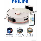 Philips 5000 Serisi Robot Elektrikli Süpürge, Çift Döner Mop, Süpürme ve Paspas, 10.000PA Emiş Gücü, Lazer Çizgi Navigasyon - 61 - Beyaz