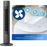 Philips 5000 Serisi Siyah Kule Tipi Fanlı Vantilatör + Kiwi Klipsli Masaüstü Vantilatör Hediye