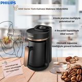 Philips 5000 Serisi Türk Kahvesi Makinesi, Közde Türk Kahvesi Pişirme Fonksiyonu, HDA150/60 - Siyah - Bakır