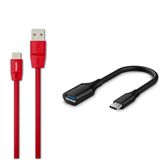 Philips 5A 100W UsbA to Type-C 1.8 M Hızlı Şarj ve Data Kablosu + ScHitec Type-C to UsbA 3.0 OTG Dönüştürücü Adaptör
