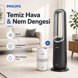 Philips 70 M² Hepa Nemlendirici Hava Temizleyici Cihaz Pm2.5 Gri Ev Ofis