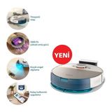 Philips 7000 Serisi Aqua Islak ve Kuru Temizlik Robotu, Güçlü 5200 Mah Li-Ion PIL,5000 Pa Emiş Gücü, 360 Lazer Navigasyon, EPA11 Filtre, Homerun Mobil Uygulaması, Luciole Lambader Hediye - Beyaz - Altın