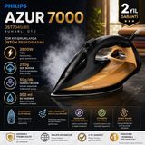 Philips 7000 Serisi Buharlı Ütü, 2800W, 50 G/dk Sürekli Buhar, 250 G Şok Buhar,