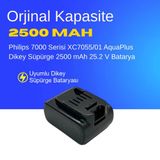 Philips 7000 Serisi XC7055/01 AquaPlus Dikey Süpürge 2500 mAh 25.2 V Batarya – Orjinal Uyumlu Uzun Ömürlü, Yüksek Performans Pil