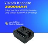 Philips 7000 Serisi XC7057/01 Aquaplus Dikey Süpürge 3000 mAh 25.2 V Batarya – Orjinal Uyumlu Uzun Ömürlü, Yüksek Performans Pil
