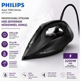 Philips 7500 Serisi Azur Buharlı Ütü, 3200W, 260 G'a Kadar Turbo Şok Buhar, - Siyah