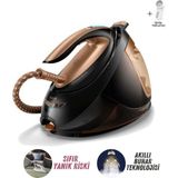 Philips 8 Bar Basınç 600 Gr/dk Şok Buhar, Sıfır Yanık Riski Akıllı Buharlı Premium Buhar Kazanlı Ütü, En Iyi Kayma Performansı + Hav&yün Temizleyici - Altın