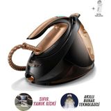 Philips 8 Bar Basınç 600 Gr/dk Şok Buhar, Sıfır Yanık Riski Akıllı Buharlı Premium Buhar Kazanlı Ütü + Tiftik Toplayıcı - Siyah - Rose Gold