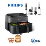 Philips 8 Ön Ayar İle Kullanım Kolaylığı Tavuk, Et, Sebze, Kek, Dondurulmuş Gıda Ve Yeniden Isıtma Gibi Mod 6+3 Litre 3000 Serisi Çift Hazneli Airfryer & Frit