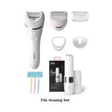 Philips 8000 Serisi Islak/Kuru Epilasyon Aleti Cihazı - Braun Mini Tüy Alma Makinesi - Kaş Usturası 3'Lü Set